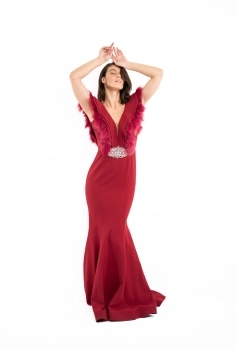 ROCHIE LUNGA BORDO SIRENA CU VOLANE SI PENE PE BUST