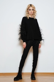 TROUSERS SKINNY CU PENE